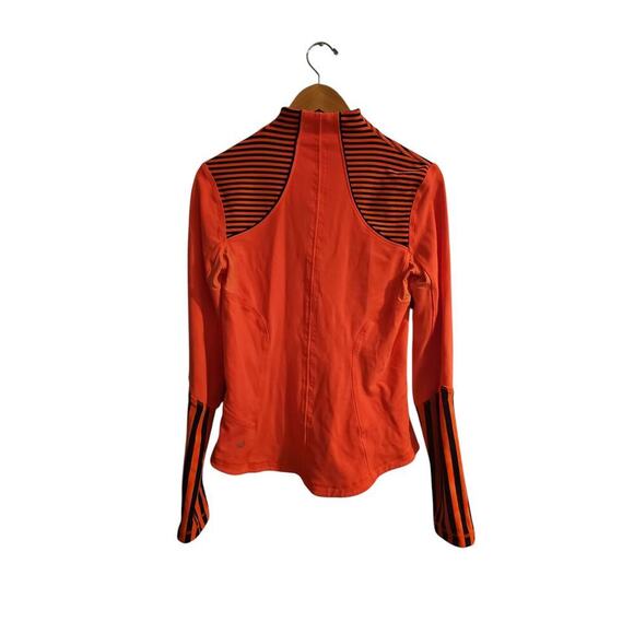 Lululemon Full Zip Forme Jacket Black Orange Size 8 stripe thumb hole running - Picture 8 of 10